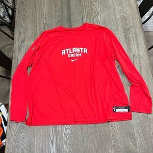 NWT Nike WNBA Womens Dri-Fit Atlanta Dream Performance Long Sleeve Tee Red 3XLT